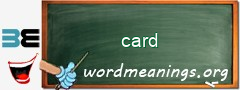 WordMeaning blackboard for card